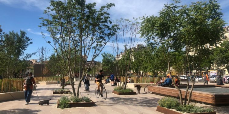 La nouvelle place Jean-Jaurès, dite La Plaine (crédit : Manon Ladonski)