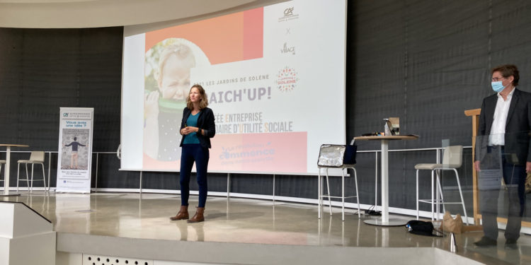 Solène Espitalie, fondatrice des jardins de Solène, a séduit le jury avec son projet contre le gaspillage alimentaire et d'inclusion de personnes en situation de handicap (Crédit RM)