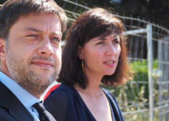 Le maire de Marseille, Benoît Payan, et son adjointe à l'urbanisme, Mathilde Chaboche (Crédit Clara Cauquil)