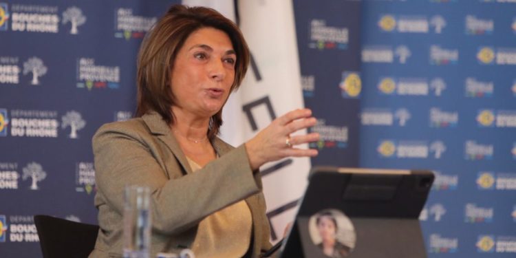 Martine Vassal, présidente de la Métropole et candidate ààsa succesion au conseil départemental a dirigé la séance (Crédit DR)