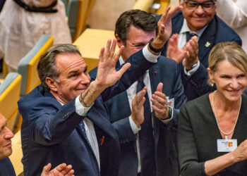 Renaud Muselier lors de son élection vendredi 2 juillet à l'hôtel de Région (Crédit JYD)