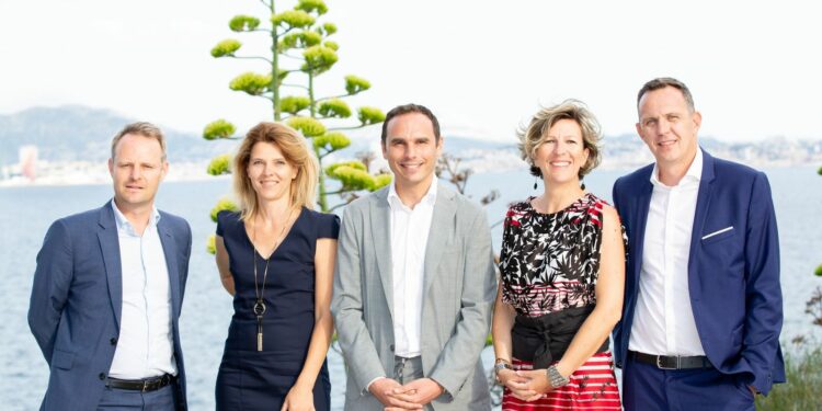 Les cinq co-présidents du Club de l'immobilier Marseille Provence (Crédit DR)