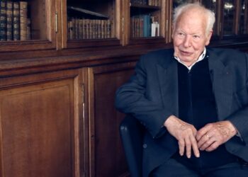 Pierre Laffitte en 2017 interrogé par Mines ParisTech (Crédit DR)