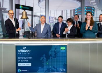 Michel Finance a sonné la cloche d'Euronext le 14 juin 2021 pour l'IPO d'Affluent Medical (Crédit @euronext)