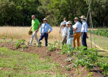 Lors de la visite de la ferme agrobiologique Agrosemense près d'Aix (Crédit JYD/Gomet')