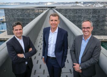 De gauche à droite, les dirigeants de NGE Jean Bernadet, Antoine Metzger et Jean-Sébastien Leoni (Crédit NGE).