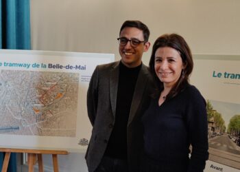 Anthony Krehmeier et Audrey Gatian présente les ambitions de la Ville de Marseille en matière d'extension des lignes de tramway vers les quartiers Nord