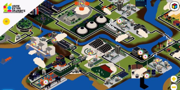 L'usine extraordinaire a développé une ville virtuelle en 3d pour son édition 2021 (Crédit DR)
