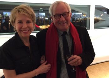 Corinne Vezzoni et Bernard Morel réunis à la Villa Méditerranée pour l'exposition Archiméditerranéene en 2018 à Marseille (Crédit Gomet'/JFE).