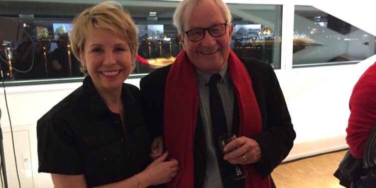 Corinne Vezzoni et Bernard Morel réunis à la Villa Méditerranée pour l'exposition Archiméditerranéene en 2018 à Marseille (Crédit Gomet'/JFE).