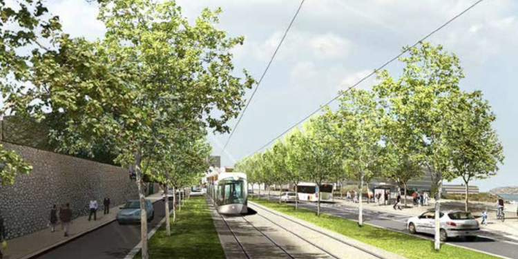 Une vue du futur tramway rue de Lyon vers le métro Gèze (Crédit DR)