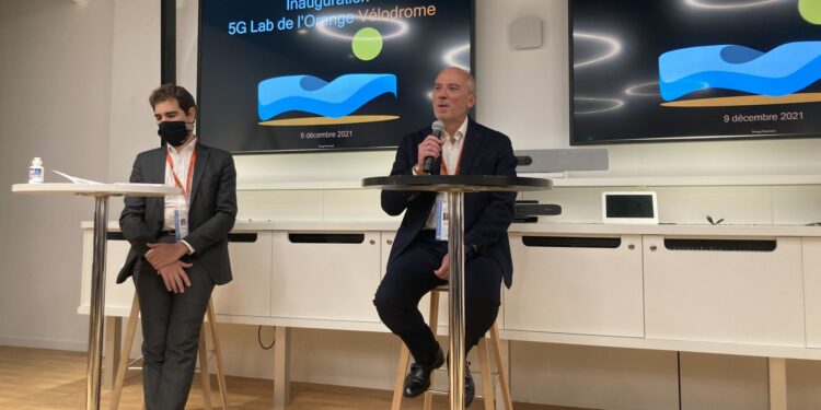 Stéphane Richard , le P-dg d'Orange, est venu inauguré le 5G lab à Marseille le 9 décembre (Crédit DR)