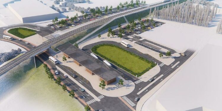 Le pôle d'échanges multimodal de Plan-de-Campagne va s'installer de part et d'autres de la voie ferrée (Crédit AMP)