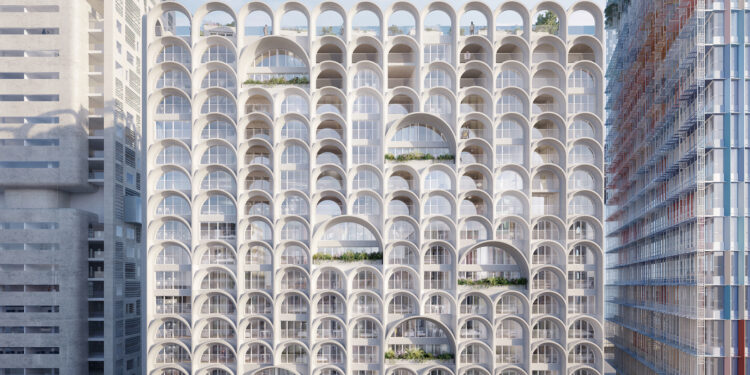 La façade de la Porte Bleue (Crédit Constructa)