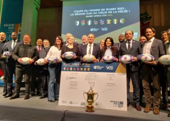 Les élus locaux et organisateurs de la Rugby Africa Cup se sont rencontrés mardi 1er février à l'hôtel de région (crédit : Rémi Liogier)