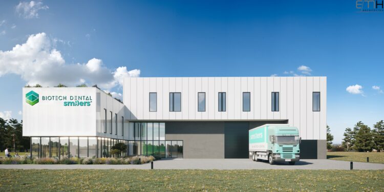 La future usine Biotech Dental dessinée par EMH Architectes (Crédit DR)