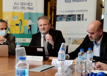 François Groh, Jean-Christophe Ehrhardt et Marice Wolff jeudi 24 février dans les locaux marseillais de la Banque de France