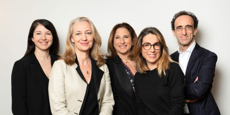 Les cinq associés du nouveau cabinet marseillais de SBL : Aude Le Tannou, Bendicte Litzler, Delphine Brunet-Stoclet, Marie André-nivet et Philippe Schmidt (crédit : SBL)