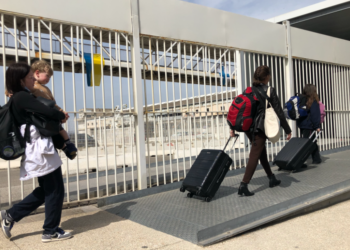 Mardi 29 mars, 118 réfugiés ukrainiens sont arrivés à Marseille (crédit : JFE - Gomet')