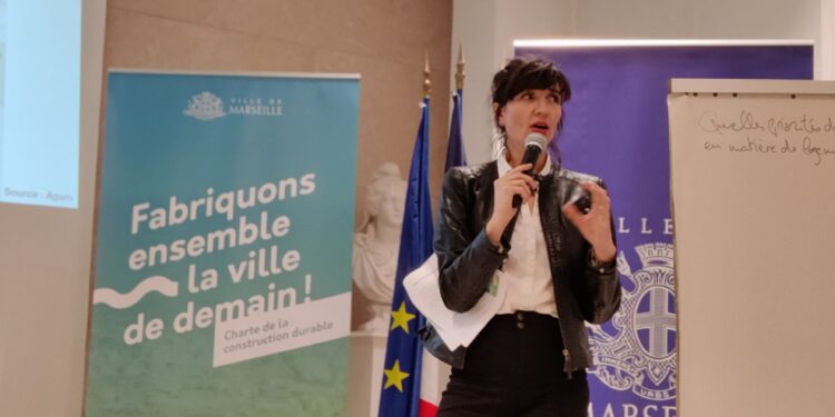 L'adjointe au maire de Marseille en charge de l'urbanisme, Mathilde Chaboche, jeudi 14 mars 2022 (crédit : Rémi Liogier)
