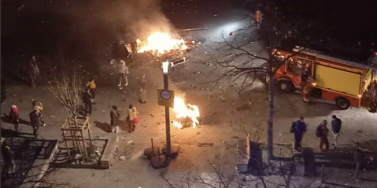 La place Jean Jaurès à la Plaine vers 22h dimanche 20 mars 2022 (Crédit DR)