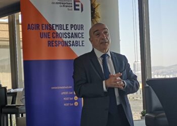 Yvon Grosso, le président du Medef Sud, lors de la conférence de presse jeudi 24 mars à Marseille (Crédit DR)