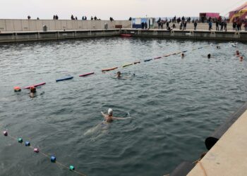Les Libres Nageurs plongent dans le bassin du Mucem pour réclamer une piscine
