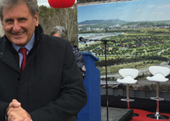 Xavier Giocanti lors de l'inauguration du Mif 68 en 2017 (Archives Gomet')