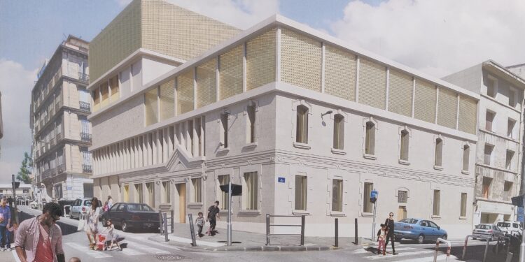 Le nouvel établissement proche de l'école des Abeilles (1er) sera livré pour la rentrée 2023 (crédit : Ville de Marseille)