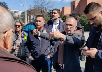Lionel Royer-Perreaut (à droite), maire des 9e-10e arrondissements de Marseille et Didier Réault (à gauche), vice-président de la métropole Aix-Marseille (crédit : Rémi Liogier)