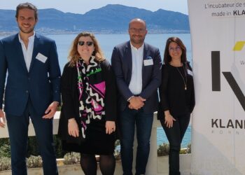 Jonathan Legros (Korner), Emilie Mercadal (Rofim), Johan Guedj (CEO) et Céline Coulomb (CFO). Crédit Gomet'/RL