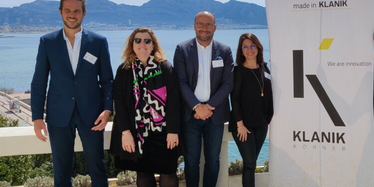 Jonathan Legros (Korner), Emilie Mercadal (Rofim), Johan Guedj (CEO) et Céline Coulomb (CFO). Crédit Gomet'/RL