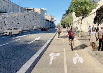 Visuel de la piste reliant la Criée au Pharo (crédit : Métropole AMP)