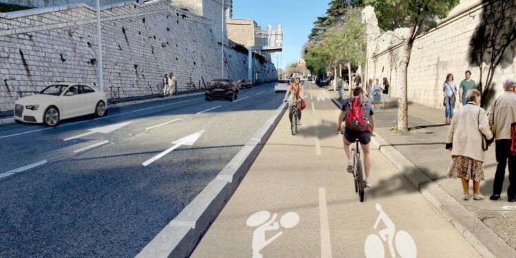 Visuel de la piste reliant la Criée au Pharo (crédit : Métropole AMP)