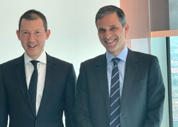 Ben Smith et Rodolphe Saadé à la tour CMA CGM à Marseille (Crédit CMA CGM)