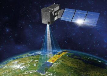Vue artistique du programme Copernicus CO2M (© OHB)