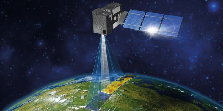 Vue artistique du programme Copernicus CO2M (© OHB)