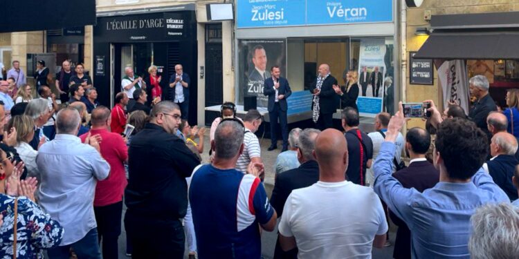 Jean-Marc Zulesi et Philippe Veran lors de l'inauguration du local de campagne à Salon-de-Provence (Crédit DR)