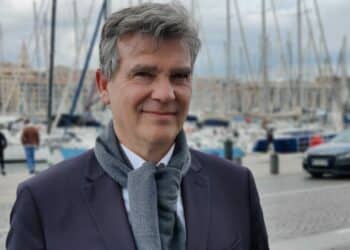 Arnaud Montebourg à Marseille en mars 2022 (crédit : Rémi Liogier)