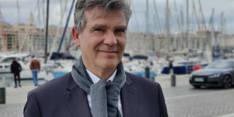 Arnaud Montebourg à Marseille en mars 2022 (crédit : Rémi Liogier)