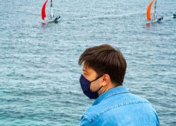 Benoît Payan en mai 2021 sur la Corniche à Marseille (Crédit Gomet'/archives)