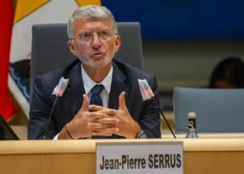 Jean-Pierre Serrus lors de la conférence régionale sur la logistique ce mardi 12 juillet (crédit : JYD / Gomet')