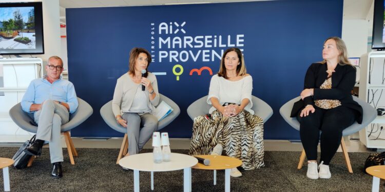 De gauche à droite, Henri Pons, Martine Vassal, Amapola Ventron et Catherine Pila (crédit : Rémi Liogier)