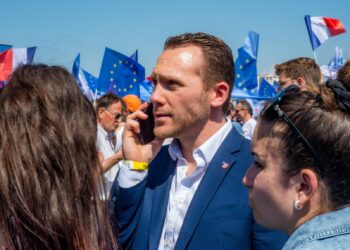 Jean-Marc Zulesi en avril dernier au Pharo lors du meeting d'Emmanuel Macron (Crédit JYD)