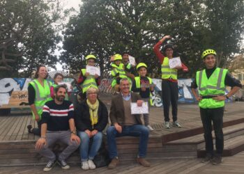 Remise des diplômes de la première promotion de l'école du vélo des 4e et 5e arrondissements de Marseille (Crédit L.D)