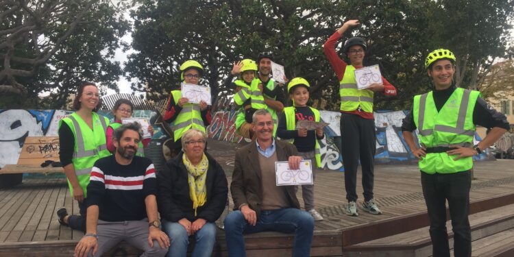 Remise des diplômes de la première promotion de l'école du vélo des 4e et 5e arrondissements de Marseille (Crédit L.D)