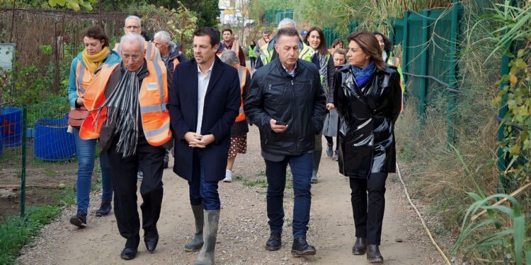 Martine Vassal aux côtés de Didier Réault, au centre, et de Sylvain Souvestre, à sa droite (crédit : AMP Métropole)