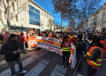 Manifestation contre les retraites à Marseille jeudi 19 janvier 2023 (Crédit Jean Yves Delattre/Gomet')