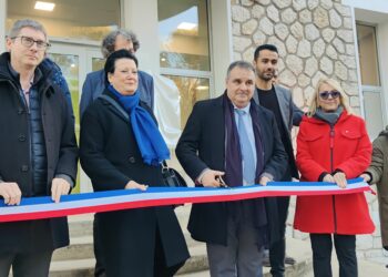 De gauche à droite, François Germinet (Etat), Sylvaine Di Caro (Région), Eric Berton (AMU), Sylvain di Giovanni (Département) et Brigitte Devesa (Métropole) - crédit : Rémi Liogier Gomet',