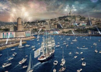 L'accueil de la flamme olympique en 2024 à Marseille (Représentation Crédit DR)